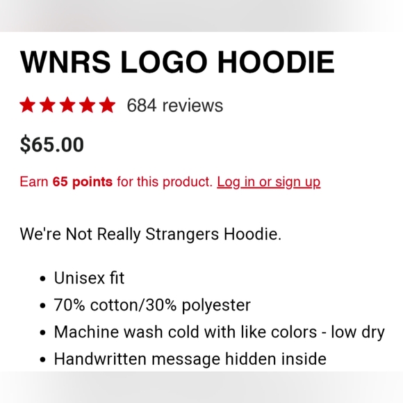 We’re Not Really Strangers WNRS Logo Hoodie Sweater M - Picture 7 of 7
